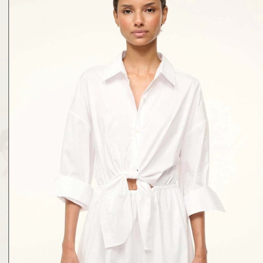 STAUD White Midi Shirt Dress - Picture 3 of 6